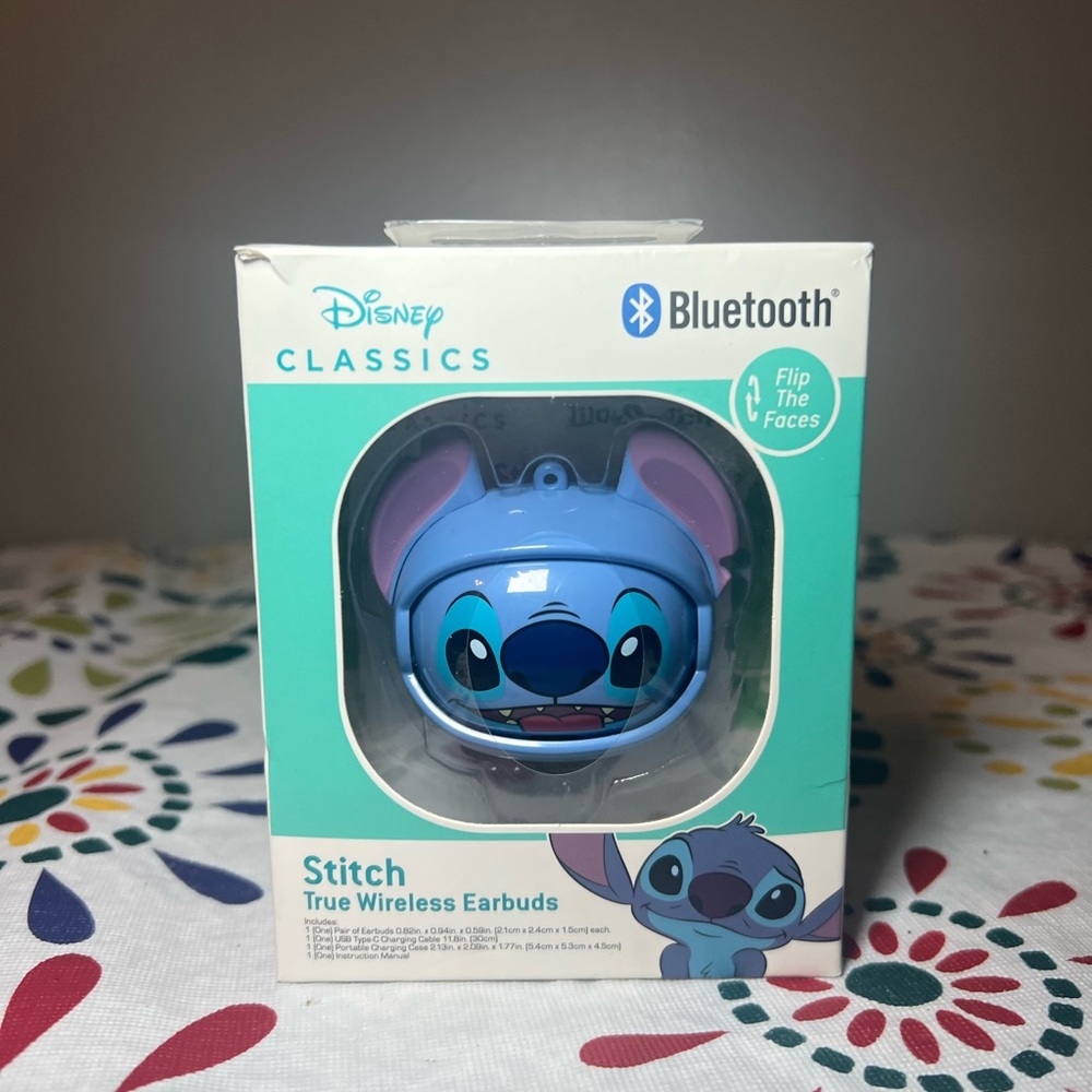 Disney Classics Stitch True Wireless Earbuds Bluetooth Flip The Faces